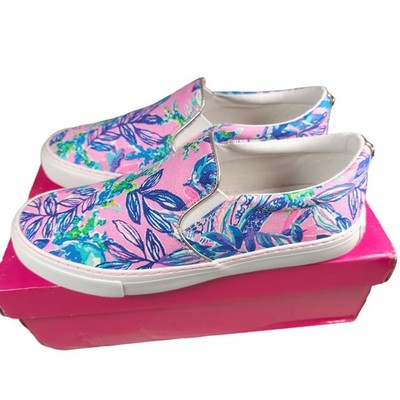 NEW LILLY PULITZER Julie Sneaker Slip On Lilac Rose Just a Lil Jelly 7.5 M