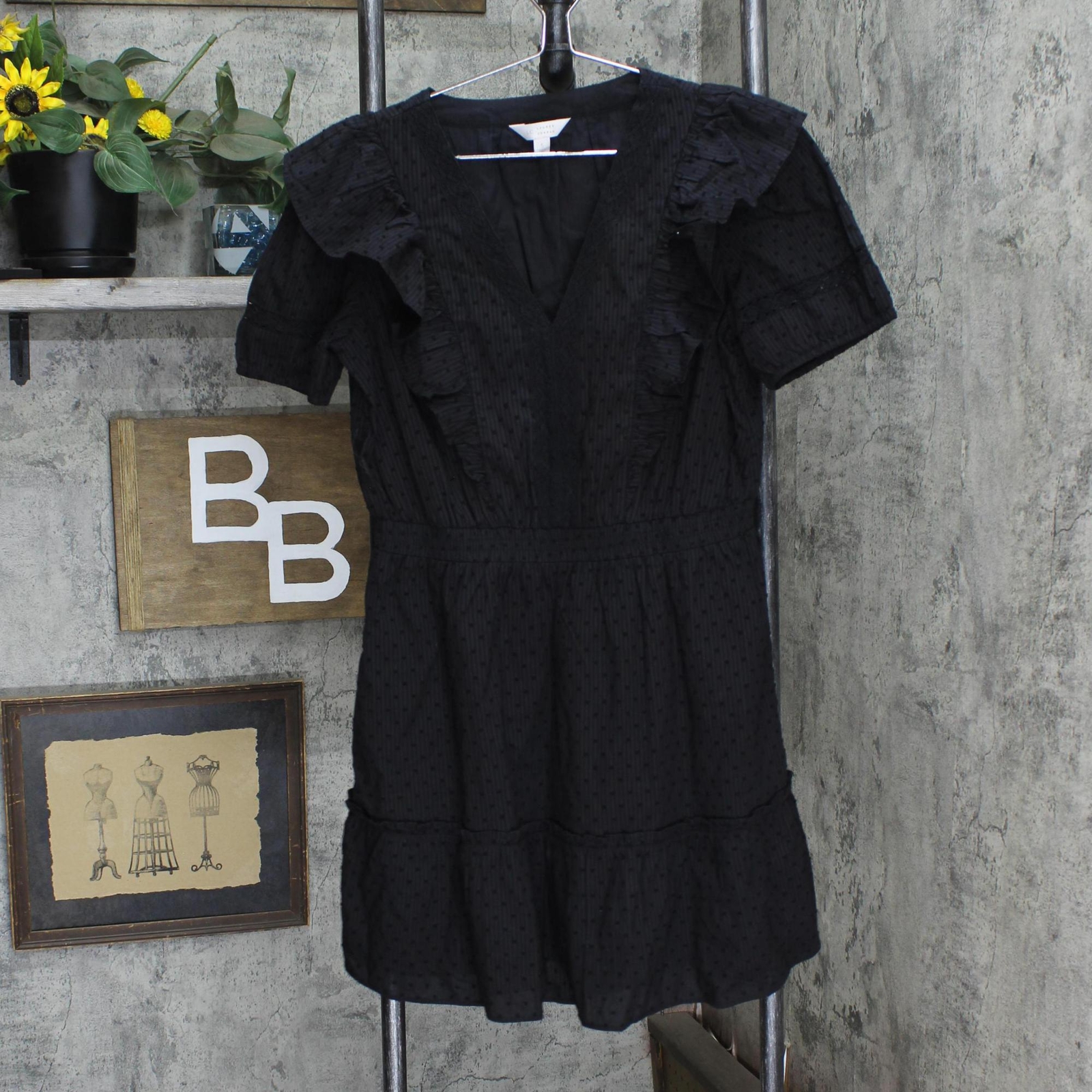 lC Lauren Conrad Womens Striped Pintuck Elastic Waist Fit Flare  