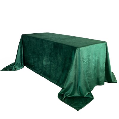 90 x 132 Inch Rectangular Velvet Tablecloth, Silky Tablecloth for Parties