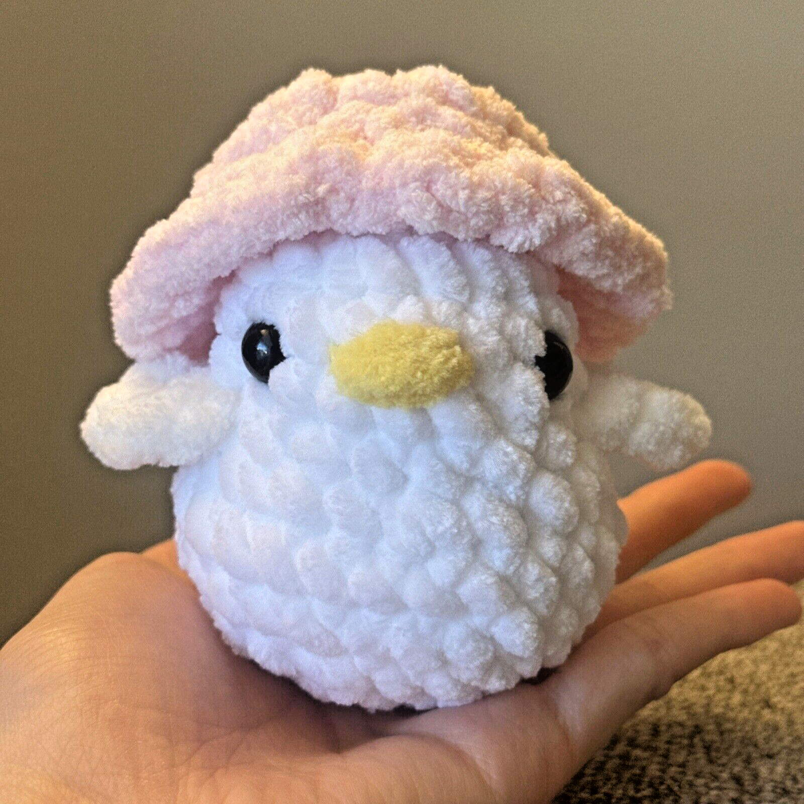 Handmade Crochet Amigurumi Mini Duck w/ Bucket Hat Plush