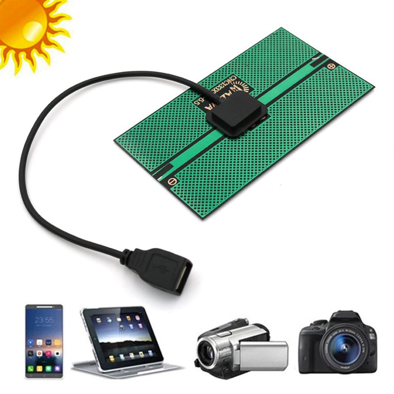 5.5V Mini USB Solar Panel Power Bank for Outdoor Camping Hiking Phone Charger