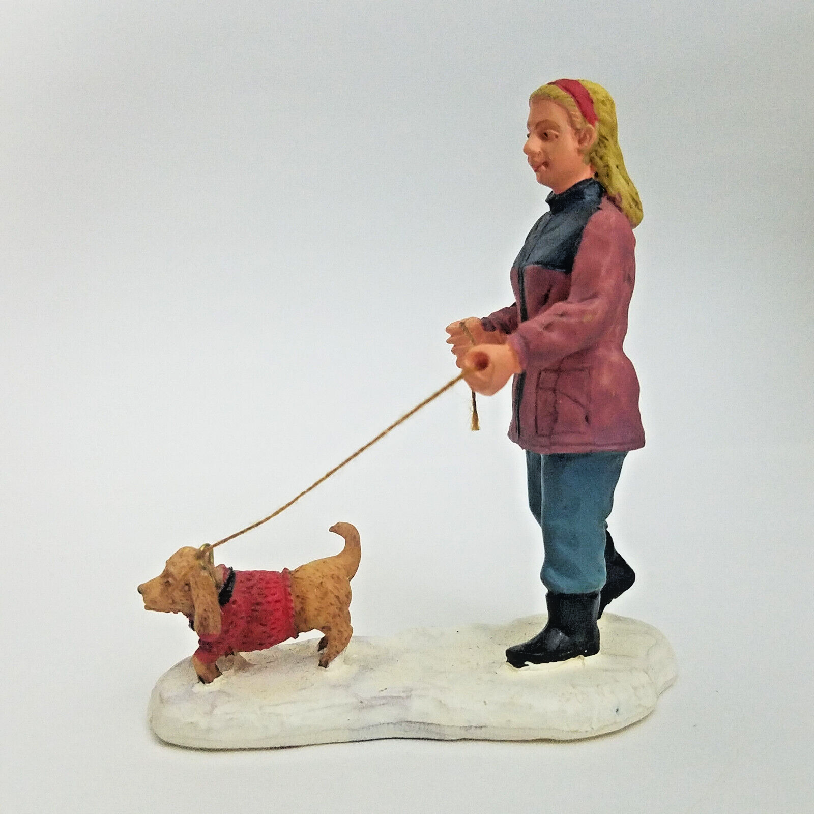 Lemax 2002 Strolling With Pooch General Products #22568 Cute Dog Woman Park Walk