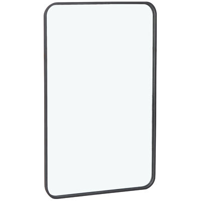 24 x 36 Rectangular Wall Mirror for Entryways Washrooms Living Rooms Black