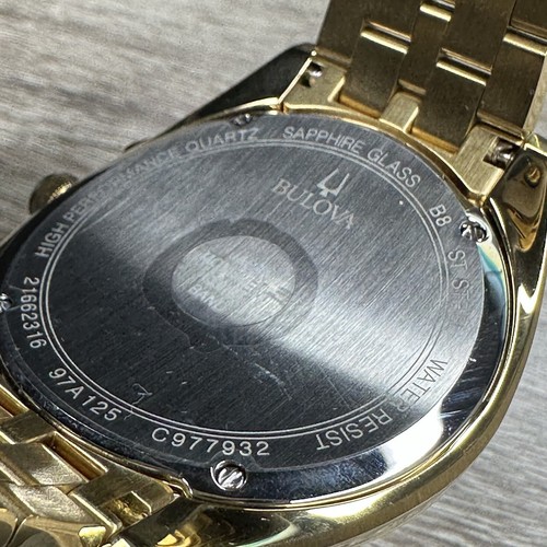 Pre-owned Bulova New✅curved✅  Curv Chronograph Gold Stainless Steel Men's Watch 97a125 $895
