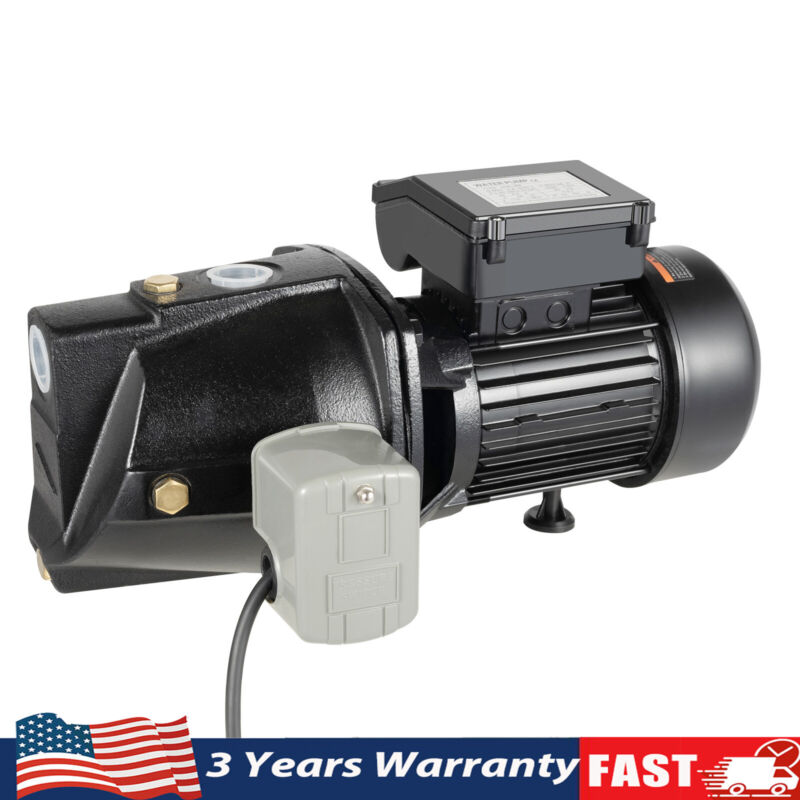 3/4HP Well Jet Pump Self-Priming Shallow Water Pump w/ Pressure Switch 110V