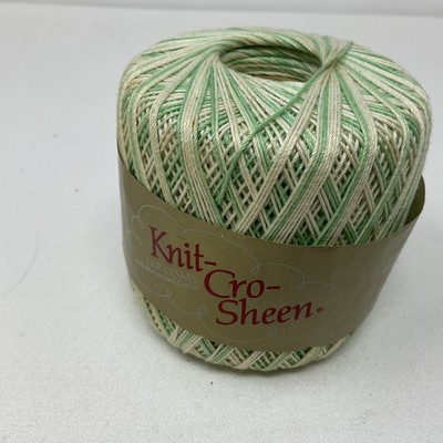 J&P Coats Vintage 21 Shades Of Green Knit-Cro-Sheen Cotton Thread 175 Yd