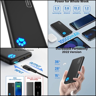 Power Bank Portable Charger 10000mah Phone Usb Battery Cell Solar External Super