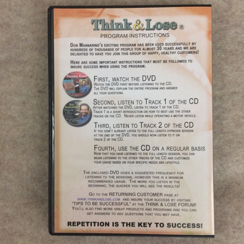 Don Mannarino's Think & Loose Weight Loss DVD CD Program