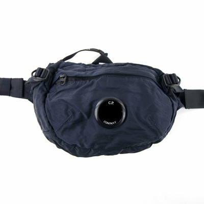 C.P. COMPANY CP COMPANY GARMENT DYED NYLON SATEEN LENS WAIST BAG NAVY 888