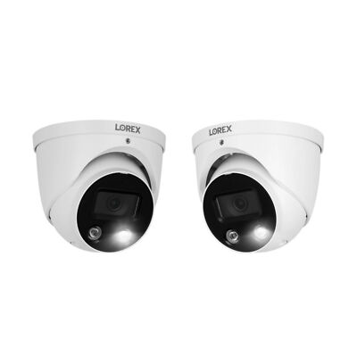 Lorex 4K Ultra HD Smart Deterrence IP 8MP Dome Camera 2 Pack Bundle