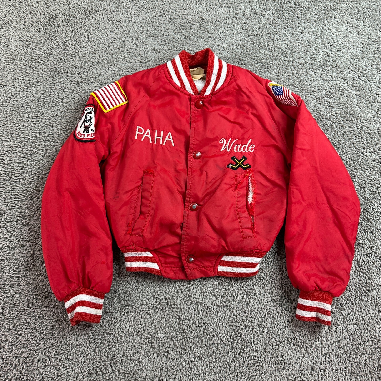 chalkline indians L スタジャン　ユニ　80s chalkline indians L スタジャン ユニ 80s - メルカリ