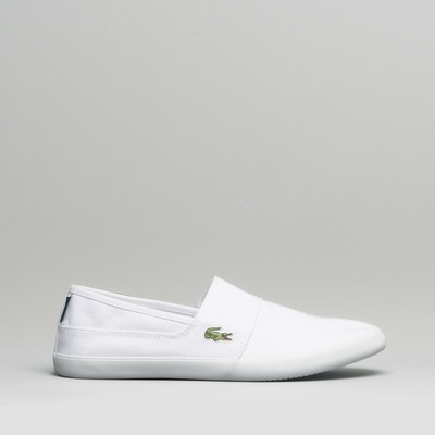 lacoste white slip on shoes