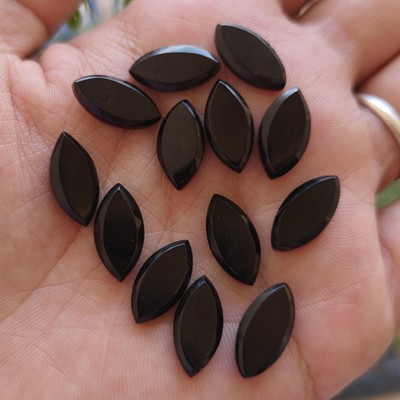Black Onyx Marquise Step Cut 7x14mm To 12x24mm Natural Loose Gemstone