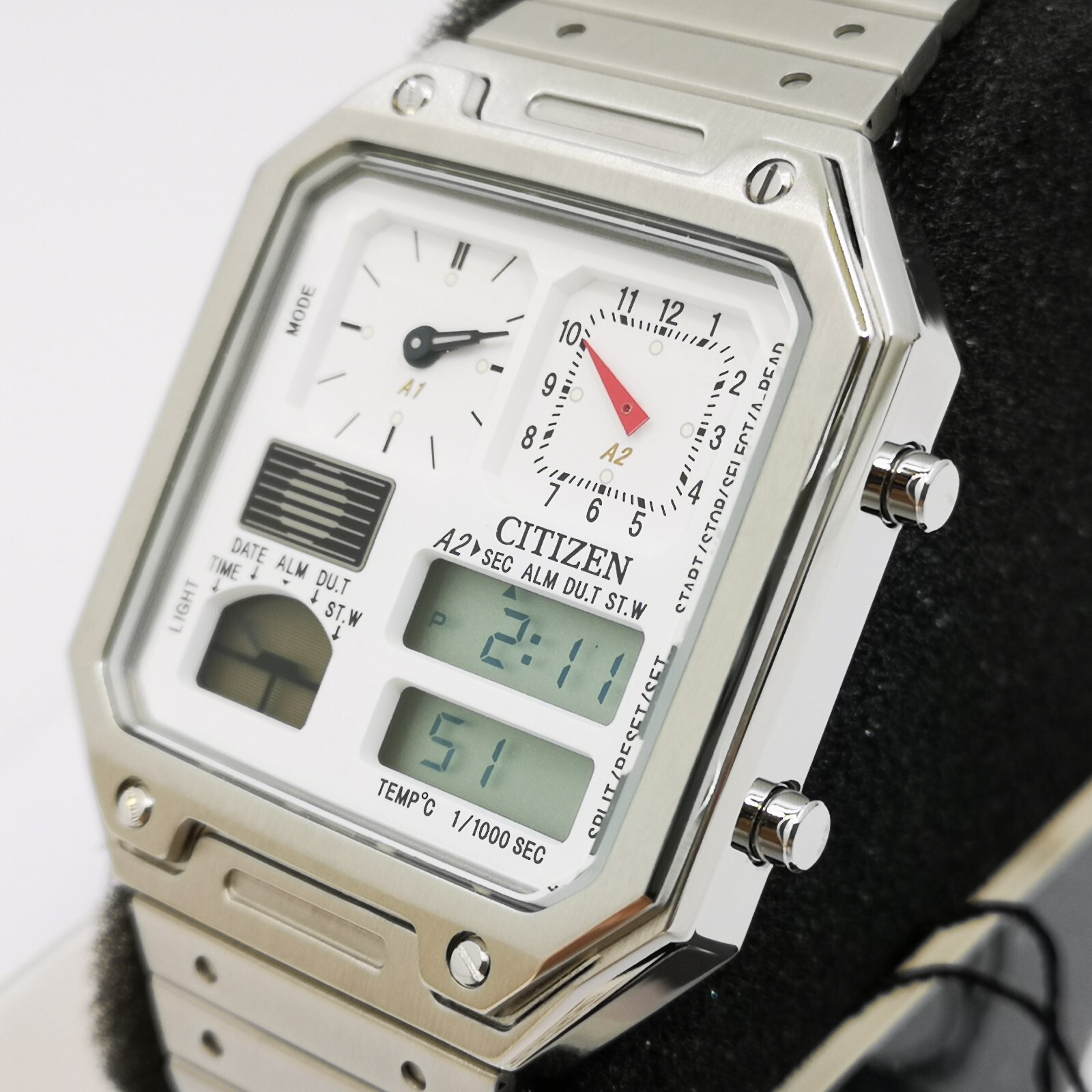 Pre-owned Citizen Collection Record Label Thermo Sensor Jg2120-65a Unisex Watch In Box