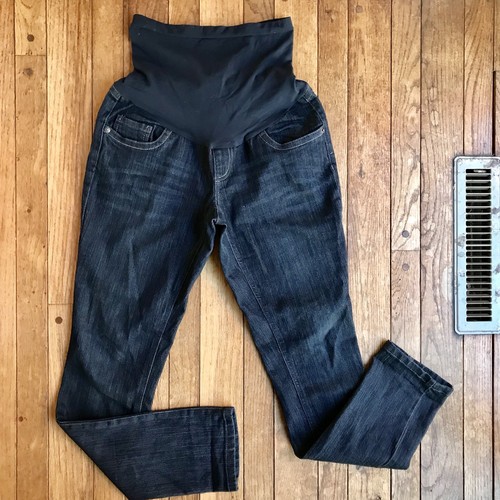 Oh Baby Motherhood Women's Maternity Jeans Sz Medium Skinny Dark Wash Secret Fit