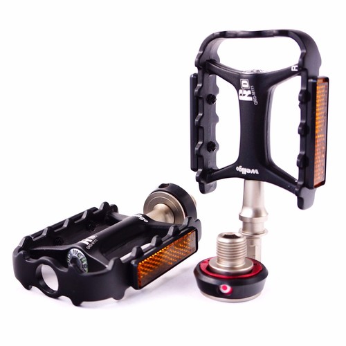 Wellgo QRD-II M111 Removable QR 9/16" Road MTB Pedal Black/Red / Orange-Gold