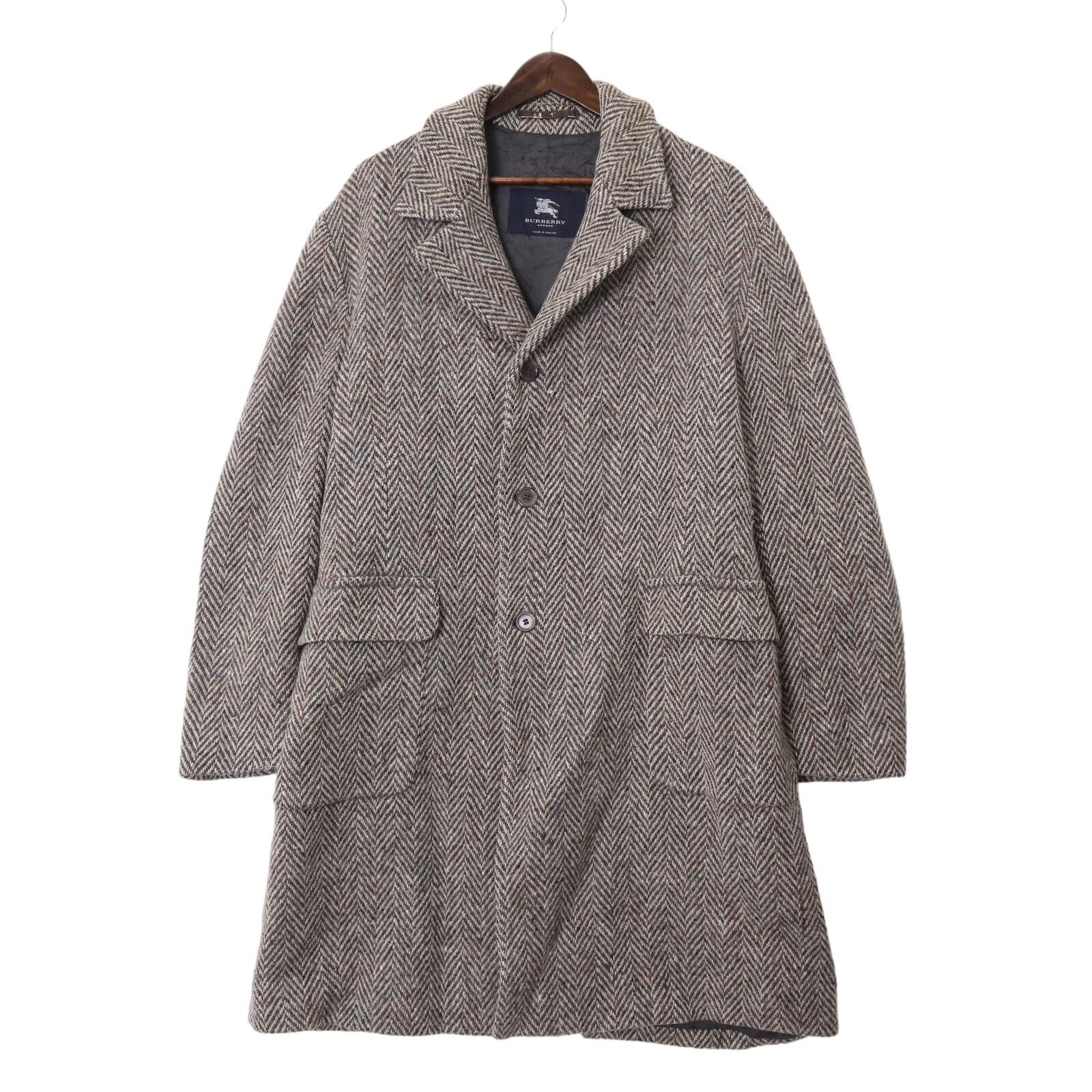 ジャケット・アウター Burberrys 1998s Wool Herringbone Coat vintage burberry Overcoat alpaca Wool herringbone Tweed