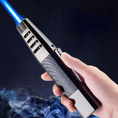 Windproof Straight Torch Blue Flame Lighter Brightfire Butane Torch Light