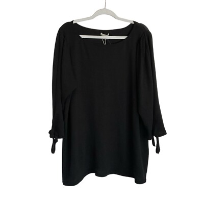 NEW Max Studio Black Fairy Goth Grunge Knit Sweater Super Soft Plus Size 1X Boxy