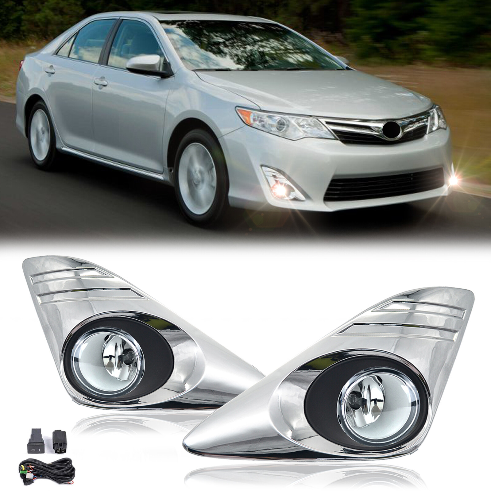 Chrome Fog Lights Bumper Lamps