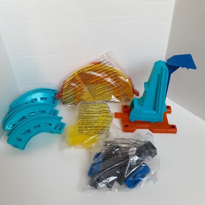 Hot Wheels Track Builder Lot Manual Car Launcher, Curve Pieces, Turn, Chute 