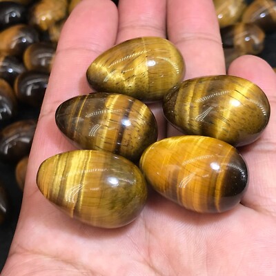 10pcs natural Tiger's eye quartz egg quartz crystal skull reiki healing gem