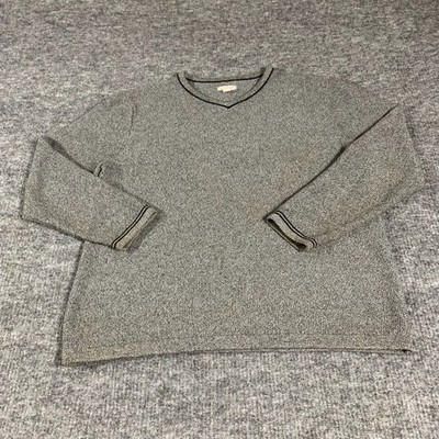 Carbon2Cobalt Sweater Mens 2XL Grey Textured Knit V Neck Pullover Heavyweight