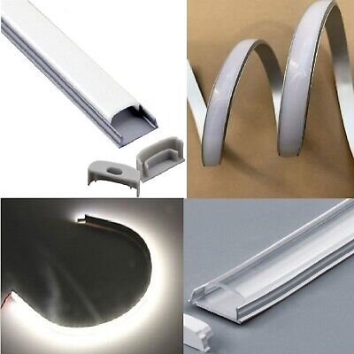 Profilo alluminio FLESSIBILE curvabile 18x6mm per STRISCIA LED + accessori