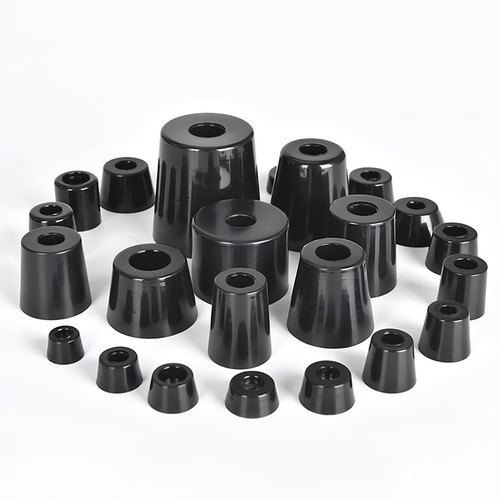 Black Round Rubber Feet Small & Large For Furniture Machine Appliance Audio Foot