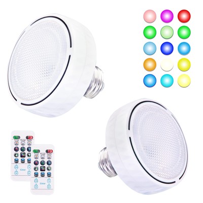 Battery Operated E26 Base Rgb Puck Lights With Remote An...