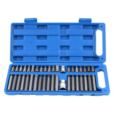 40 Stück Bit-Set Hex Spline Stern Werkzeug CrV 3/8 1/2 Adapter Box