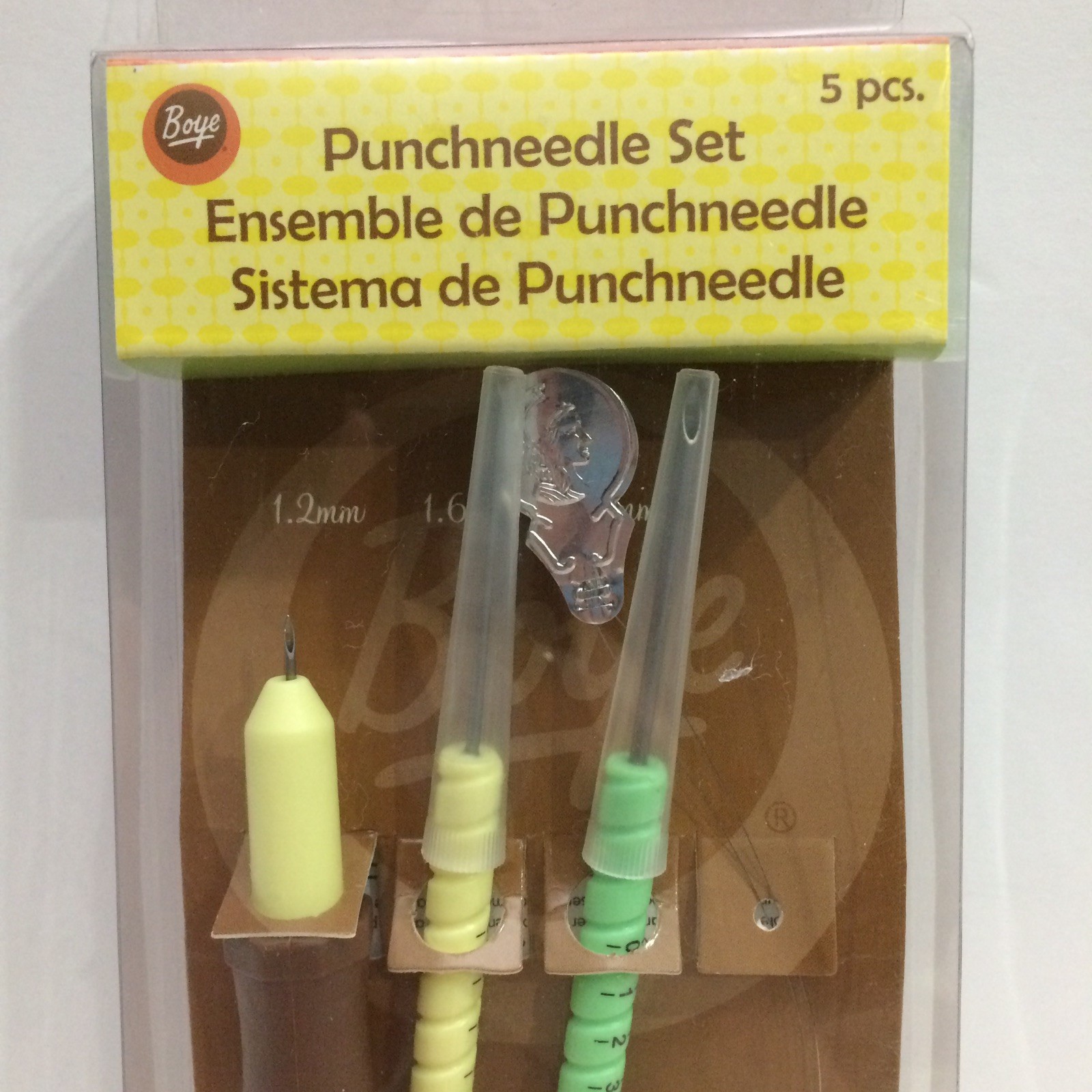 Boye Punchneedle Set Adjustable Length 2.2mm 1.6mm 1.2mm Flower Pattern Wright