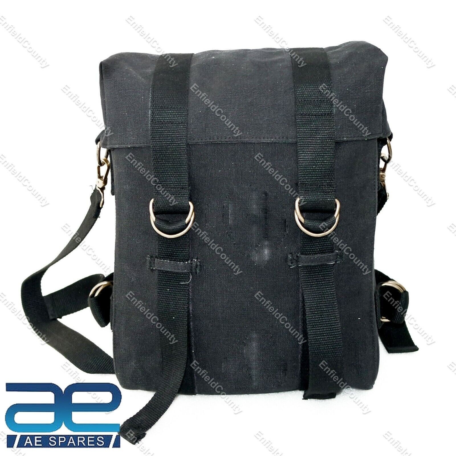 Pair Military Pannier Canvas Bag Black For Royal Enfield Classic 350 500CC 