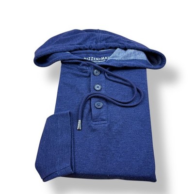 MIZZEN+MAIN Mens Performance Menswear Blue Heathered Hoodie Pullover 2X Large