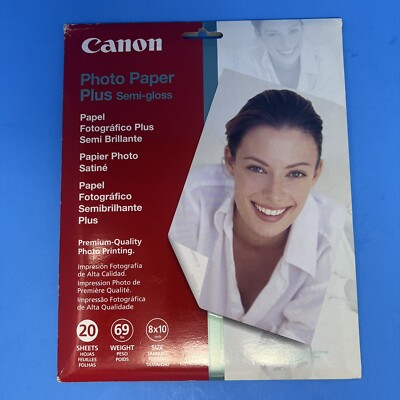 CANON PHOTO PAPER PLUS SEMI-GLOSS Size 8 x 10 -20 Sheet Pack 10.2 Mil 91 Iso NEW