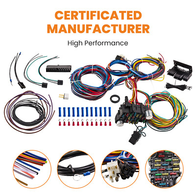 Universal Extra Long Wires 21 Circuit Wiring Harness Fit For Chevy Ford For Gmc