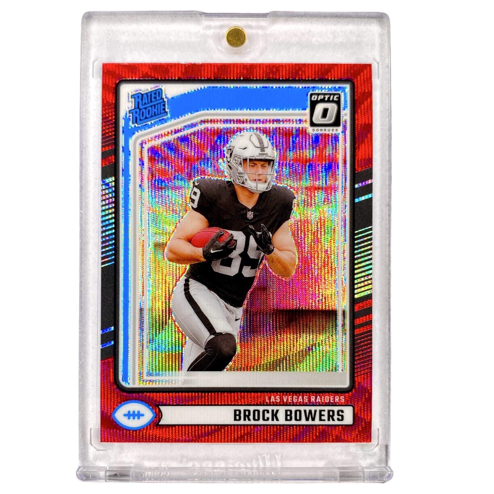 Brock Bowers RARE ROOKIE PREVIEW REFRACTOR CARD INVESTMENT SP RAIDERS w/HOLDER