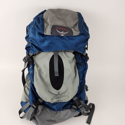 Osprey Aura 50L Women's Medium Hiking Backpack Internal Frame Blue/Gray
