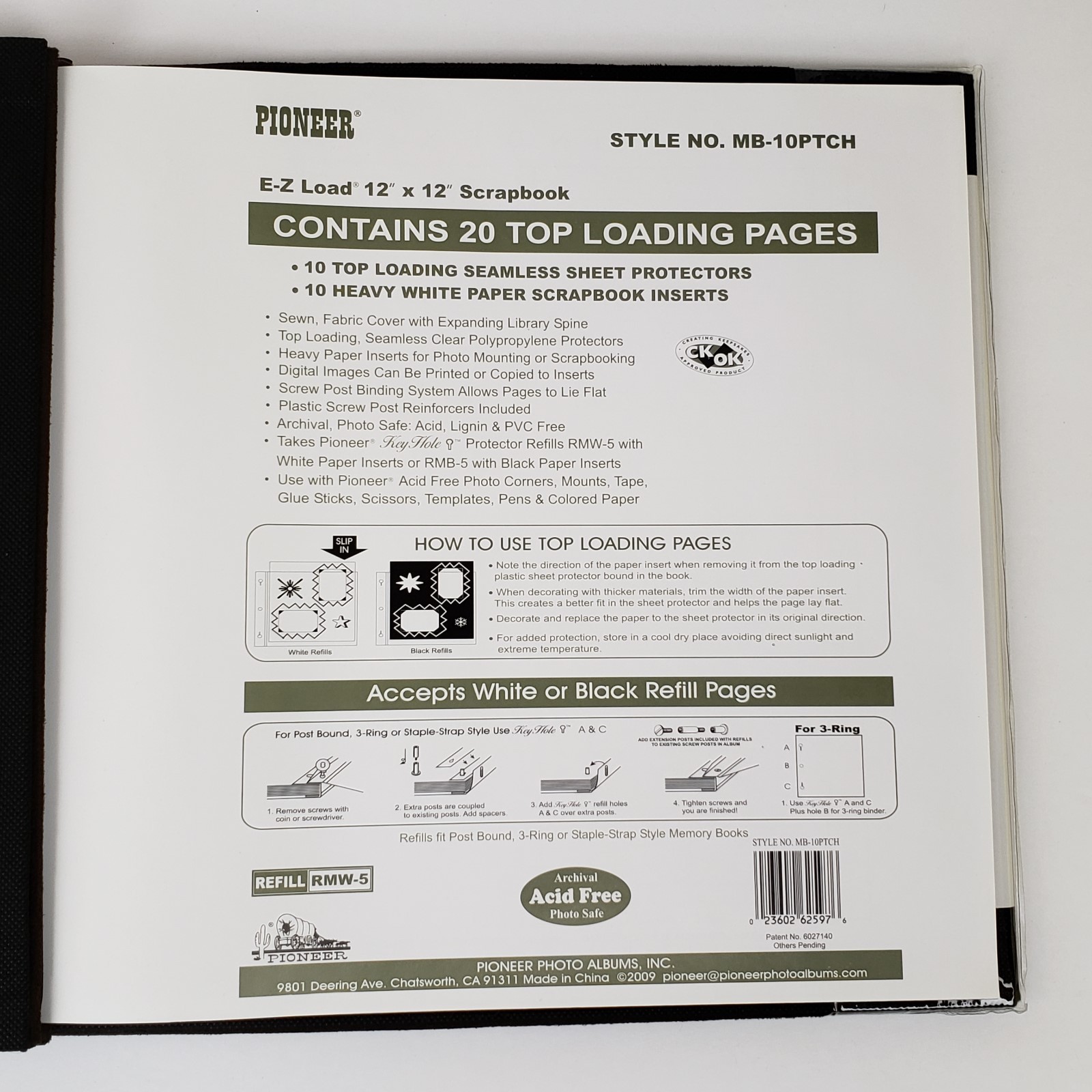 Pioneer 12x12 Memories Family Scrapbook Faux Suede W/Cover Includes 20 Pages