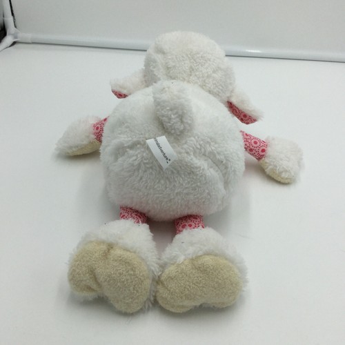 Animal Adventure White Pink Sheep Lamb Plush Soft Toy 2009 Stuffed 12