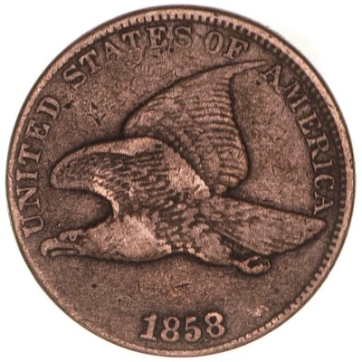 1858 Flying Eagle Cent Large Letters Very Fine Penny VF
