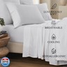KARISSA MAE Cooling Bamboo Viscose King Size Sheet Set | 100% Organically Grown | 18” Deep Pocket | Silky, Soft, and Hypoallergenic | with Organizer Band and Elastic Corner Straps [White]