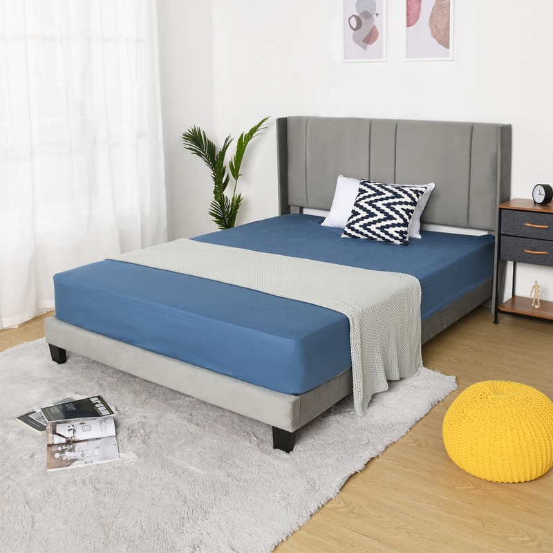 YITAHOME Full Size Bed Frame Platform Headboard Mattress Foundation Furniture