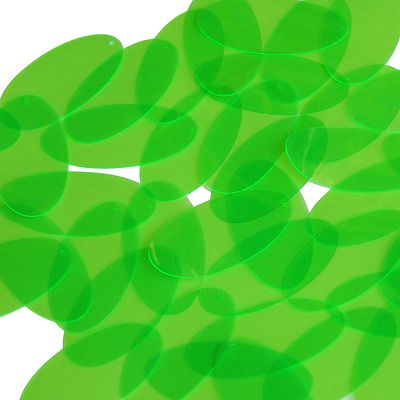 Oval Vinyl Shape 1.5'' Green Go Go Fluorescent Edge Glow