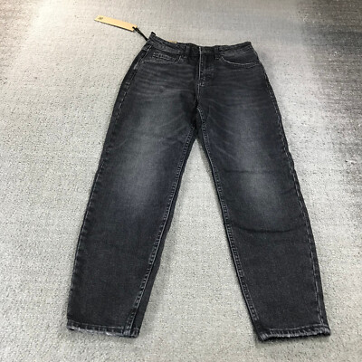 KSUBI Jeans Womens 25 Pointer Diablo Black  High Rise Tapered Leg Ankle nb364