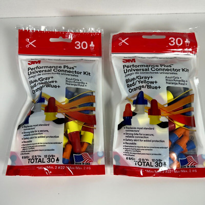 3M Performance Plus Universal Connector Blue/Gray, Red/Yellow, Orange 30-Pk (2x)