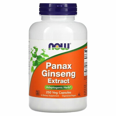 Now Foods Panax Ginseng 500 mg 250 Capsules GMP Quality Assured