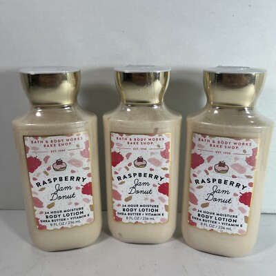 Bath & Body Works Raspberry Jam Donut Body Lotion Lot of 3 NEW