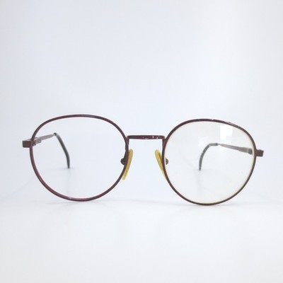Logo Paris LM 915 51-21 Col 01 Burgundy Round Eyeglass Frames France Vintage