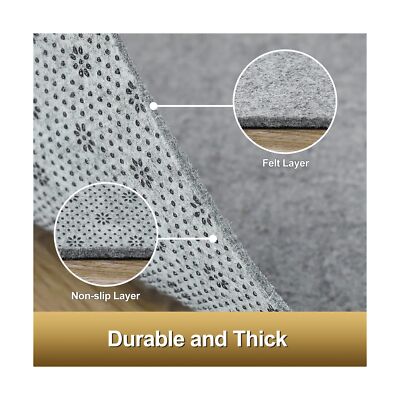 ITSOFT Ultra Premium Non Slip Felt Area Rug Pad, Thick Cushioned Gripper Pad ...